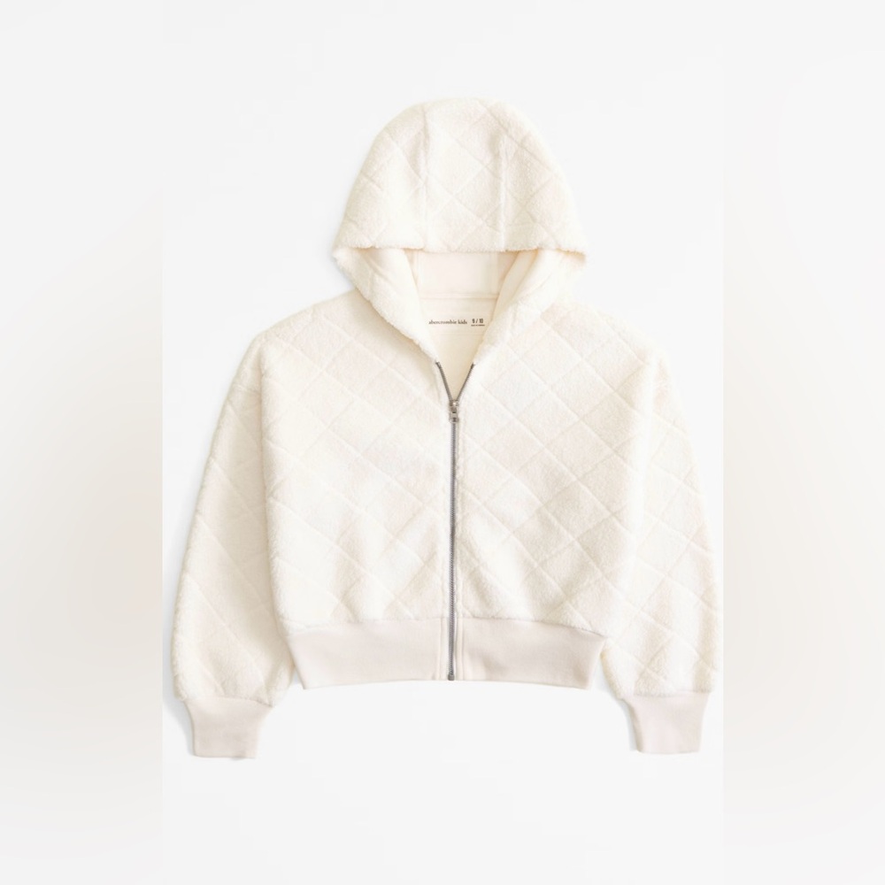 Abercrombie Kids Cream Quilted Hoodie